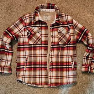 Fleece plaid Sherpa lined shacket